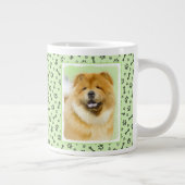 Chow Chow Cainting - Niedliche Original Hunde Art Jumbo-Tasse (Rechts)