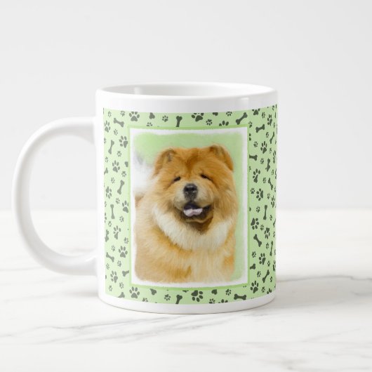 Chow Chow Cainting - Niedliche Original Hunde Art Jumbo-Tasse (Links)