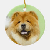 Chow Chow Cainting - Niedliche Original Hunde Art Keramik Ornament (Vorne)