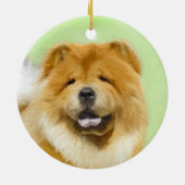 Chow Chow Cainting - Niedliche Original Hunde Art Keramik Ornament (Hinten)