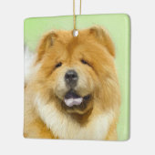 Chow Chow Cainting - Niedliche Original Hunde Art Keramikornament (Links)