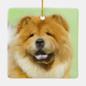 Chow Chow Cainting - Niedliche Original Hunde Art Keramikornament (Rückseite)