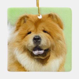 Chow Chow Cainting - Niedliche Original Hunde Art Keramikornament