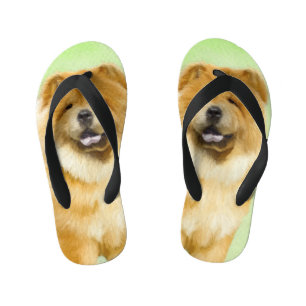 Chow Chow Cainting - Niedliche Original Hunde Art Kinderbadesandalen