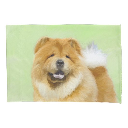 Chow Chow Cainting - Niedliche Original Hunde Art Kissenbezug (Vorderseite)