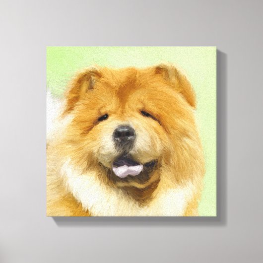 Chow Chow Cainting - Niedliche Original Hunde Art Leinwanddruck (Vorderseite)