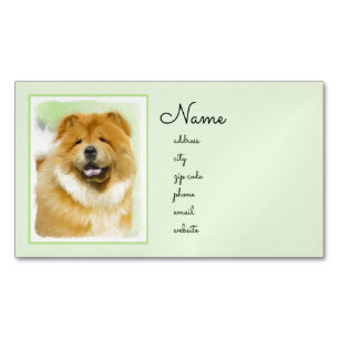 Chow Chow Cainting - Niedliche Original Hunde Art Magnetische Visitenkarte