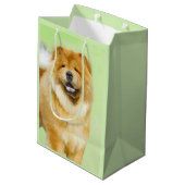 Chow Chow Cainting - Niedliche Original Hunde Art Mittlere Geschenktüte (Rückseite Schrägansicht)