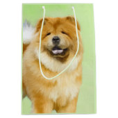 Chow Chow Cainting - Niedliche Original Hunde Art Mittlere Geschenktüte (Vorderseite)