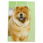 Chow Chow Cainting - Niedliche Original Hunde Art Mittlere Geschenktüte (Rückseite)