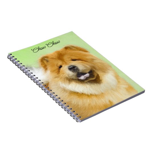 Chow Chow Cainting - Niedliche Original Hunde Art Notizblock (Rechte Seite)