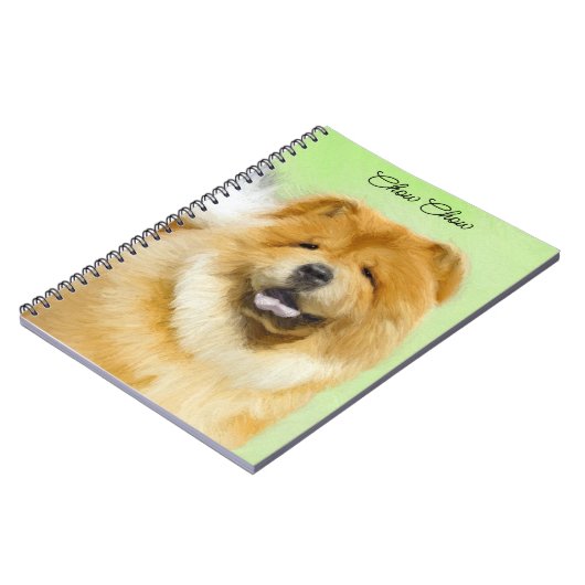 Chow Chow Cainting - Niedliche Original Hunde Art Notizblock (Linke Seite)
