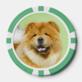 Chow Chow Cainting - Niedliche Original Hunde Art Pokerchips (Vorderseite)