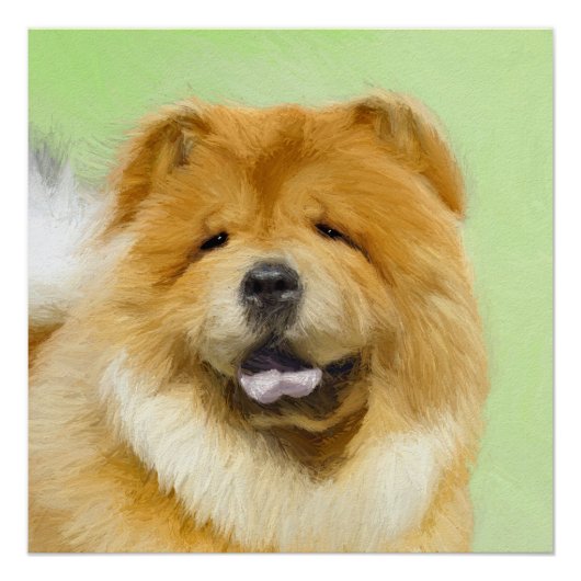 Chow Chow Cainting - Niedliche Original Hunde Art Poster (Vorderseite)