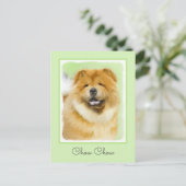 Chow Chow Cainting - Niedliche Original Hunde Art Postkarte (Stehend Vorderseite)