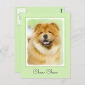 Chow Chow Cainting - Niedliche Original Hunde Art Postkarte (Vorne/Hinten)