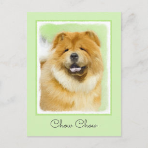 Chow Chow Cainting - Niedliche Original Hunde Art Postkarte