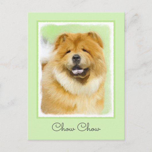 Chow Chow Cainting - Niedliche Original Hunde Art Postkarte (Vorderseite)