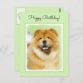 Chow Chow Cainting - Niedliche Original Hunde Art Postkarte (Vorne/Hinten)