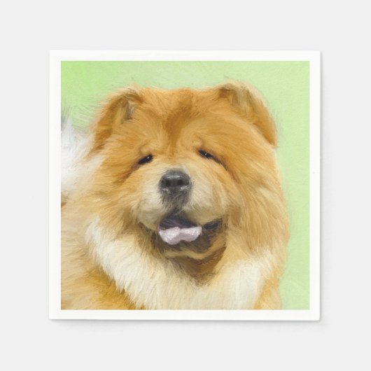 Chow Chow Cainting - Niedliche Original Hunde Art Serviette (Vorderseite)