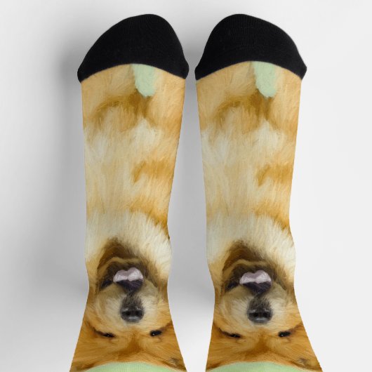 Chow Chow Cainting - Niedliche Original Hunde Art Socken (Oben)