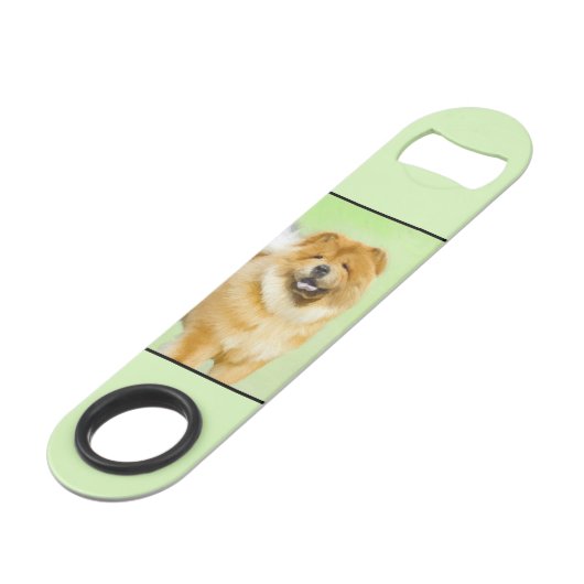 Chow Chow Cainting - Niedliche Original Hunde Art Speed Flaschenöffner (Vorderseite Schrägansicht)