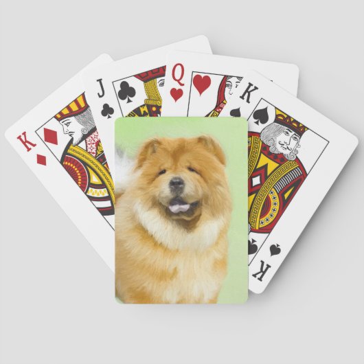 Chow Chow Cainting - Niedliche Original Hunde Art Spielkarten (Rückseite)