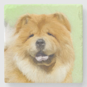 Chow Chow Cainting - Niedliche Original Hunde Art Steinuntersetzer