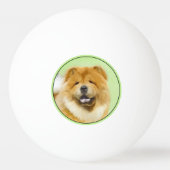 Chow Chow Cainting - Niedliche Original Hunde Art Tischtennisball (Vorderseite)