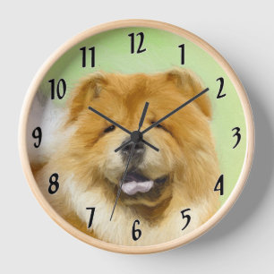 Chow Chow Cainting - Niedliche Original Hunde Art Uhr