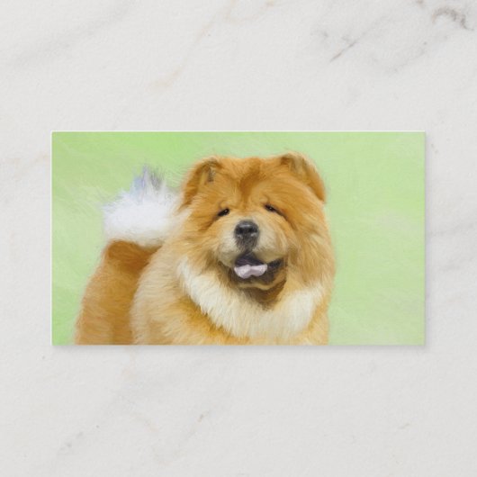 Chow Chow Cainting - Niedliche Original Hunde Art Visitenkarte (Rückseite)