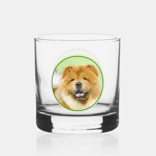 Chow Chow Cainting - Niedliche Original Hunde Art Whiskyglas (Vorderseite)