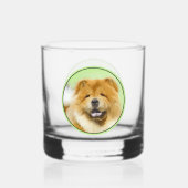 Chow Chow Cainting - Niedliche Original Hunde Art Whiskyglas (Rückseite)