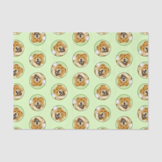 Chow Chow Cainting Red Rough Niedlich Original Dog Seidenpapier (Vorderseite)