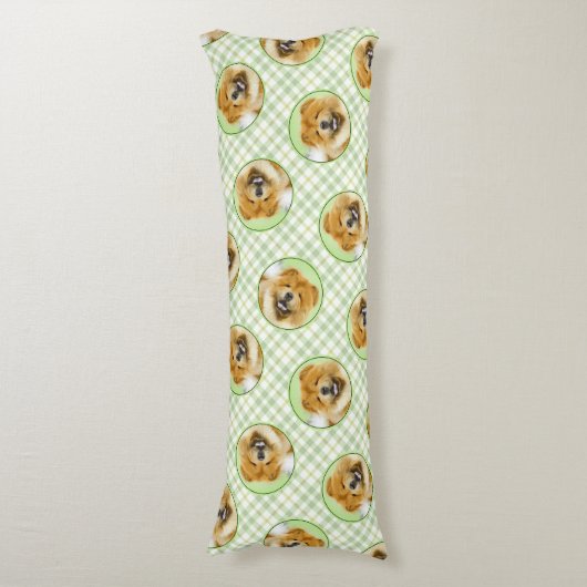 Chow Chow Cainting Red Rough Niedlich Original Dog Seitenschläferkissen (Vorderseite Vertikal)