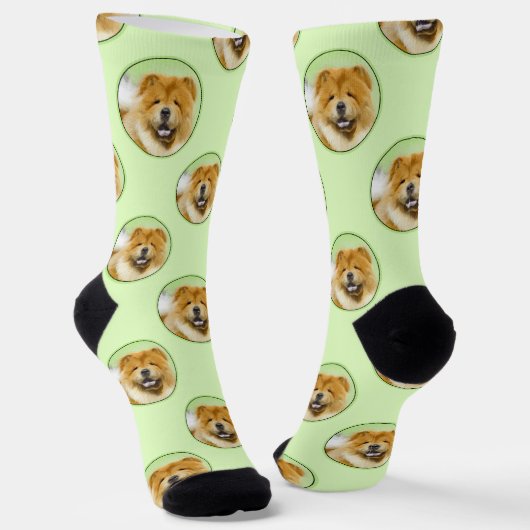 Chow Chow Cainting Red Rough Niedlich Original Dog Socken (Gewinkelt)