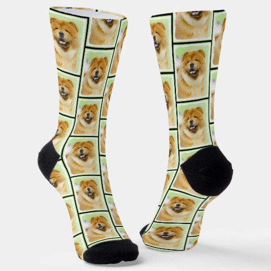 Chow Chow Cainting Red Rough Niedlich Original Dog Socken (Gewinkelt)
