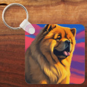 Chow Chow Cainting Schlüsselanhänger (Vorderseite)