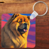 Chow Chow Cainting Schlüsselanhänger (Rückseite)