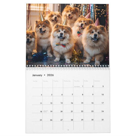Chow Chow Calendar Kalender (Jan 2026)