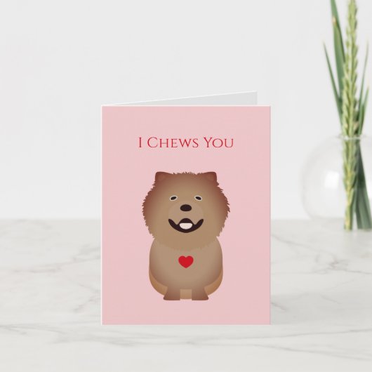 Chow Chow Card, Dog Valentine, Valentinstag (Vorderseite)