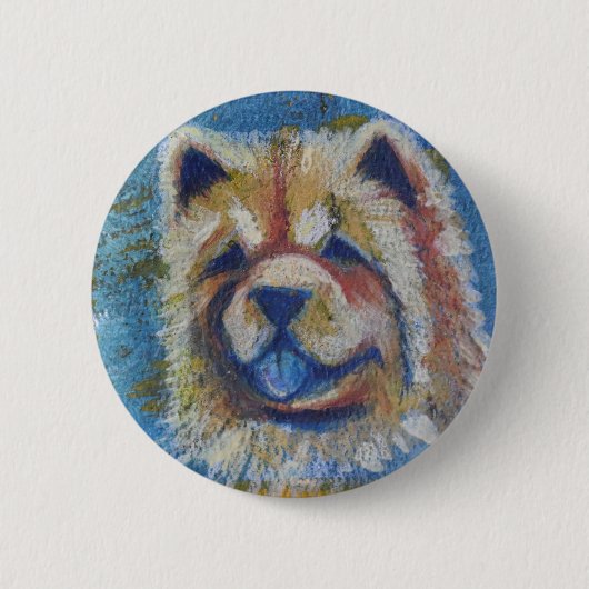 Chow Chow Chow Abstrakt Button (Vorderseite)