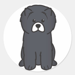 Chow-Chow Chow-Chow HundeCartoon Runder Aufkleber
