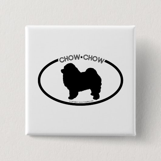 Chow-Chow Chow-Chow Silhouette-Schwarz-Knopf Button (Vorderseite)