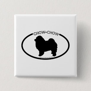 Chow-Chow Chow-Chow Silhouette-Schwarz-Knopf Button