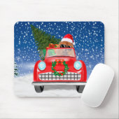 Chow Chow Chow Dog Auto im Schnee werfen Kissen Mousepad (Mit Mouse)