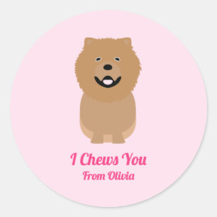 Chow Chow Chow Dog Tag, Valentinstag Party Runder Aufkleber