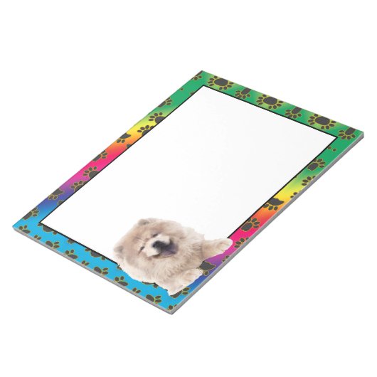 Chow Chow Chow farbenfrohe Hundekuchen Muster Noti Notizblock (angewinkelt)