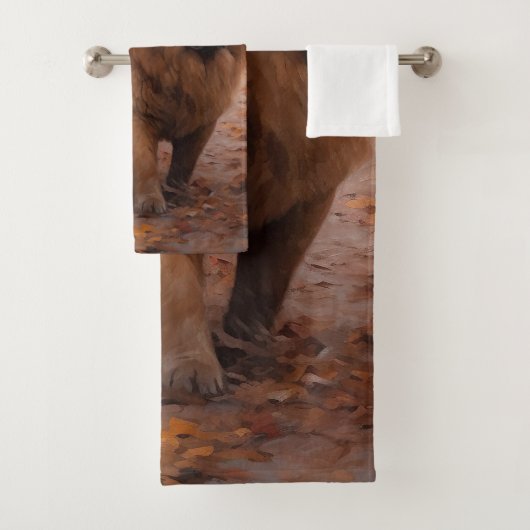 Chow Chow Chow im Herbst Leaves Inspiriert Badhandtuch Set (Insitu)