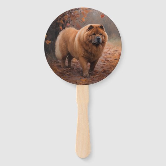 Chow Chow Chow im Herbst Leaves Inspiriert Fächer (Vorderseite)